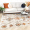 FRAAI | Home & Living Hochflor Teppich - Blend Aztec Creme Bunt - Kariert, Boho, Modern, Skandinavisch, Wohnzimmer, Esszimmer, Schlafzimmer - Fellteppich - Carpet