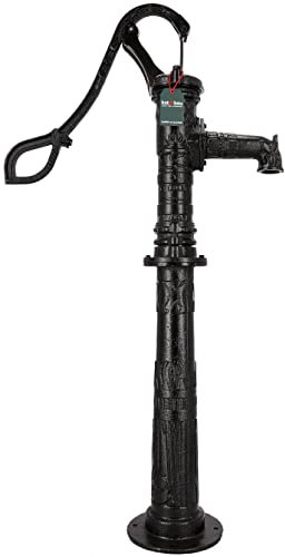 KOTARBAU® Handwasserpumpe Schwengelpumpe Gartenpumpe mit Pumpenständer Dekorativ Gusseisen Schwarz Dekorativ