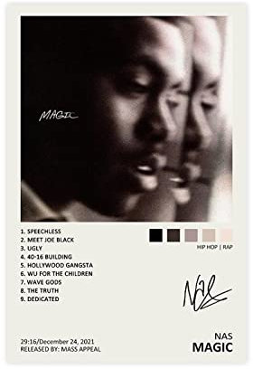 SORECI Nas Magic Album Cover Leinwand Poster Wandkunst Dekor Druck Bild Gemälde für Wohnzimmer Schlafzimmer Dekoration ungerahmt 40 x 60 cm