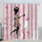 AKATIE Rosa Schmetterling Vorhänge Blickdicht mit Ösen 2er Set Kindervorhänge 3D Gedruckt Mädchen Gardinen Modern Home Dekoration (183x214 cm)