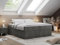 MKS MEBLE Boxspringbett 160x200 ohne Kopfteil mit Bettkasten, Bett 160x200 niedriges Kopfteil, Polsterbett 160x200 ohne Kopfteil - Bess - Dunkelgrau Velvet - H3