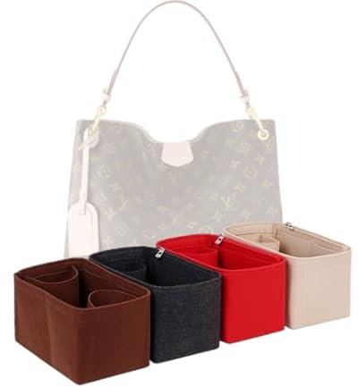 LinerLink Taschen-Organizer für LV Graceful MM Tasche (41 x 35 x 14 cm (L x H x T), handgefertigter Tascheneinsatz, 2 mm Filztascheneinsatz, Damen-Handtaschenformer (Schwarz, Stil B), Graceful MM Bag