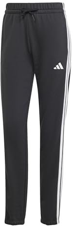 adidas Femme Essentials 3-Stripes French Terry Cuffed Pants, Black/White, S