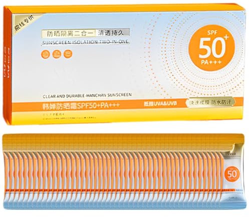 50 Stück -Sonnencreme In Reisegröße Anti-Age Sonnenschutz Sonnenschutz-Spray Mit LSF 50+, Wasserfestes Sonnenschutz Speziell Für Sportler, Schweißresistente & Extra Wasserfeste Sonnencreme