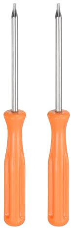 sourcing map 2pcs Torx Screwdriver T7 4 Length Carbon Steel Non-Magnetic Security Star 6 Point Head Precision Screw Driver with Non-Slip Handle for Appliances Repair Improvement, Yellow