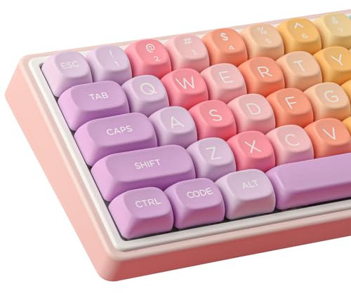 Tsungup PBT Keycaps 126 Keys Custom Soft Candy MOA Profile Keycap Set Compatible with Cherry Gateron MX Switches for ANSI Layout Mechanical Gaming Keyboards