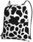 YYHWHJDE Rucksack mit Kuhfell-Aufdruck, hochwertiger Kordelzug, Reißverschluss, geeignet für Outdoor-Freizeit, 15,3 x 45,7 cm (L x H), Schwarz , One size