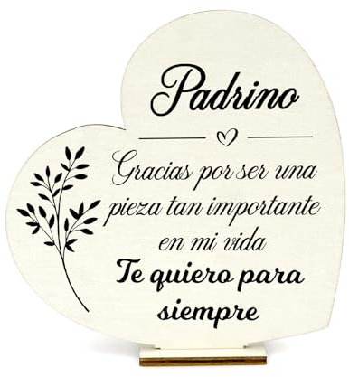 Regalo Padrino, Placa de Madera Corazón, Quieres Ser Mi Padrino, Regalo Padrino Navidad Regalos, Regalo para Padrino, Regalos para Padrinos de Bautizo, Regalo Padrinos Bautizo, Regalos Cumpleaños