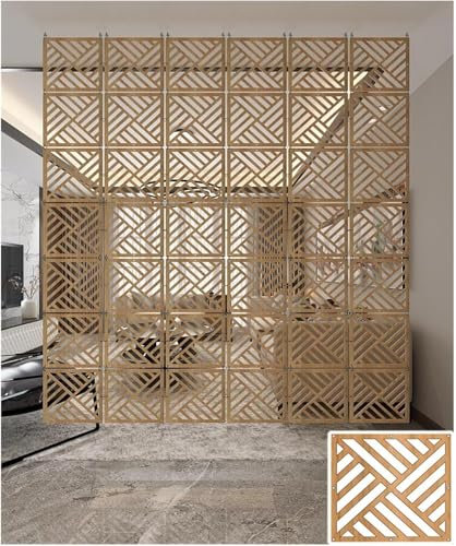AVLLSO Séparateur de pièce Suspendu Panneau Bois-Plastique Creux pour Les Maisons à Haut Plafond, Décoration d'écran Suspendue Simple pour la Maison, 1 à 100 pièces en Option(Natural b,50Pcs)