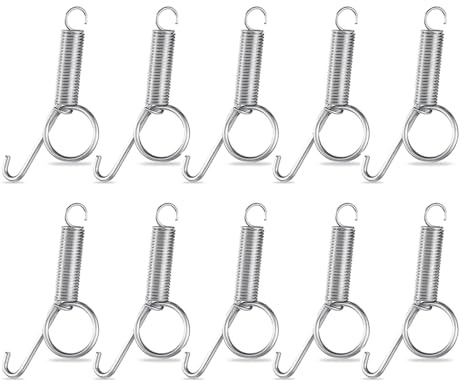 BEPSYOM Crochets à Ressort pour Cage, 10 pièces multifonctionnels, loquet de Porte à Ressort, Crochet De Verrouillage, Fixation Pet Cage Porte, Fixer Lapin, Écureuils, Oiseaux, Rongeurs