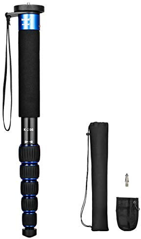 koolehaoda 6-Sezione monopiede, Compact Portable Fotografia lega di alluminio monopiede Stick, Max. Carico 10kg / 22kg, formato pieghevole è solo 38 cm (Blu)