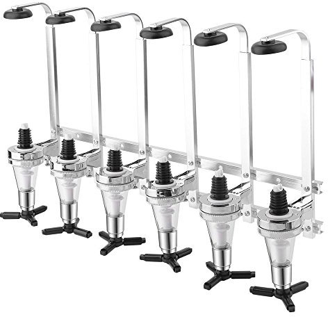 4/6 Bottle Wall Mounted & Rotary Stand Drinks Optic Dispenser Party Bar Butler by Crystals® (6 Bottle Wall Mounted)