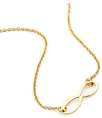 OROVI Kette - Halskette Damen Gelbgold 9 Karat / 375 Gold Kette mit Unendlichkeit - Infinity Zeichen 47.5 cm Halskette in Italien hergestellt