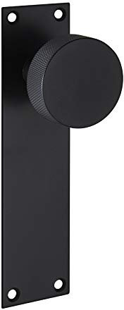 Knurled Door Knobs on Backplate in a Matte Black Finish