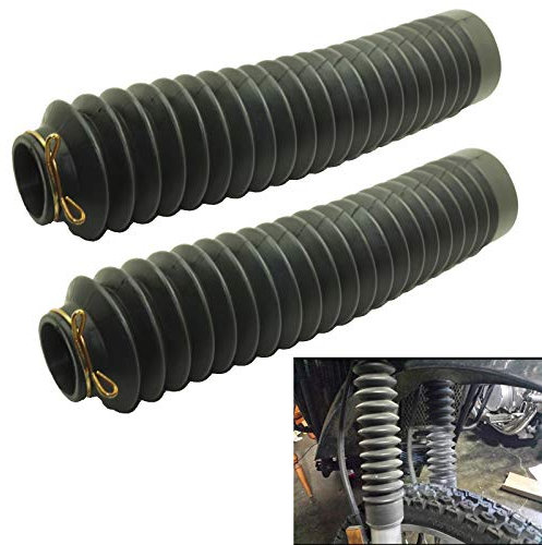 Universal Motorcycle Fork Boot Set - 11 Long,Motorcycle Fork Rubber Cover Gaiters Boots Gaitor for Harley Yamaha Norton Honda Replacement Parts, Easy to Install, Fits All Early Model Bikes