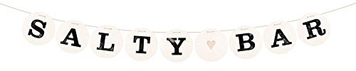 renna deluxe Salty BAR Girlande für die Hochzeit Hochzeitsgirlande Dekoration Hochzeitsdeko Buffett Deko (Biege) | Handmade in Deutschland
