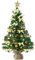 Weihnachtsbaum künstlich (WBD) 60 cm grün mit Weihnachtsdeko Gold und Led Lichterkette mit Batteriebox und Fernbedienung Christbaum künstlich Weihnachtsbaum klein Tannenbaum künstlich