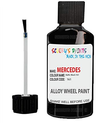 Alloy Wheel Repair Touch up Paint KIT Curbing Scratch CHIP Silver Black Gold (Baltic Black 161 Mercedes)