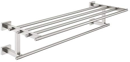GROHE Essentials Cube | Badaccessoires - Multi-Badetuchhalter | 600 mm (Bohrabstand 558 mm) | supersteel | 40512DC1