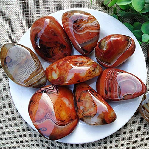 Molinter Kieselsteine Dekosteine Dekogranulat Kies Flußkies Gerundet Mini Natürlich Steine für Garten Aquarium Gehweg Dekoration 1KG (Größe: 4-6CM/Rot)