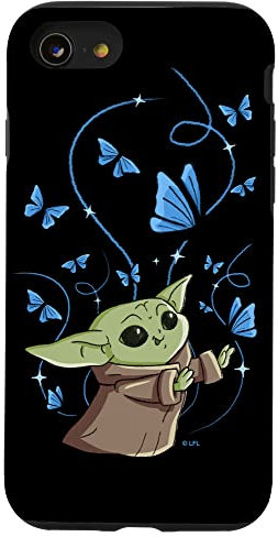iPhone SE (2020) / 7 / 8 Star Wars The Mandalorian The Child with Blue Butterflies Case