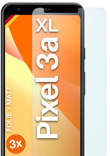 moex FlexProtect matte Schutzfolie für Google Pixel 3a XL Displayschutz Folie matt gegen Reflexionen, Anti Reflex Handyfolie mit Sonnenschutz, Kompatibel mit jeder Handyhülle, 3 Stück