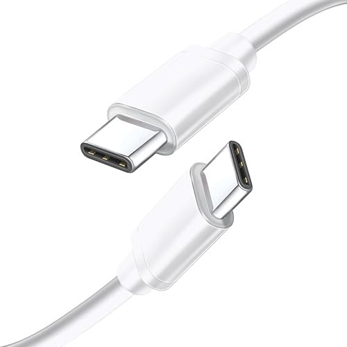 Lite-an Cable de Carga USB C a USB C de 2 Metros - Cable de Carga rápida Tipo C para iPhone 16/15, iPad, teléfono Samsung Galaxy - Cable USBC a USBC PD 100W para Macbook y más (Blanco)