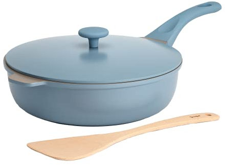 Goodful All-in-One Pan, Multilayer Nonstick, High-Performance Cast Construction, Multipurpose Design Replaces Multiple Pots and Pans, Dishwasher Safe Cookware, 11-Inch, 4.4-Quart Capacity, Blue Mist