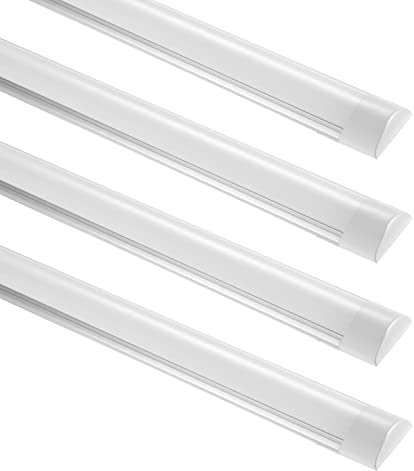 papasbox 4 Pack LED Leuchtstoffröhre Leuchtröhre Feuchtraumleuchte 20W LED Deckenleuchte Röhre, 60cm Ultraslim Tube Röhre, Warmweiß 3200K, 2400LM Lineare Lichtleiste Lampe für Werkstattleuchte Garage