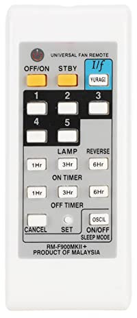Cuifati Control Remoto del Ventilador, ABS Blanco Control Remoto del Ventilador Eléctrico Universal Reemplazo del Controlador Duradero para el Accesorio de Control del Ventilador para KDK ELMARK