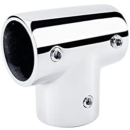 Aublinto Boot Handlauf Verbinder,25 mm Marine 90 Grad T Stück Boot Reling Verbinder Edelstahl Boot Yacht Reling Handlauf Befestigung Boot Reling Rohr Verbinder für 7/8 Zoll Rohr
