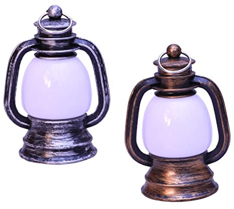 jojofuny 2 Stücke Puppenhaus Miniatur Laterne Vintage Led Kerosinlampe Kleine Kerosinlampe Hängende Laterne