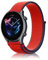 Niboow 22mm Bracelet pour Amazfit Bip 5/GTR 4/GTR 3 Pro/GTR 3/GTR 2 eSIM/GTR 2e/GTR 47mm, Nylon Respirant Réglable Bracelet pour Amazfit Cheetah/Cheetah Pro/Stratos 3/Stratos 2s/Stratos - Rouge