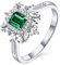 ANAZOZ Ring Echt Gold Damen 18 Karat, Smaragdringe 0,5 Karat Geburtsstein Ring Mai Trauringe Damen Personalisierte