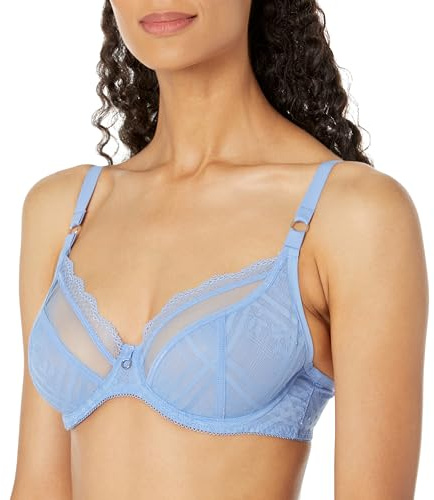 Freya Women's Fatale Underwire Plunge Bra, Sheer, Cornflower, 32E