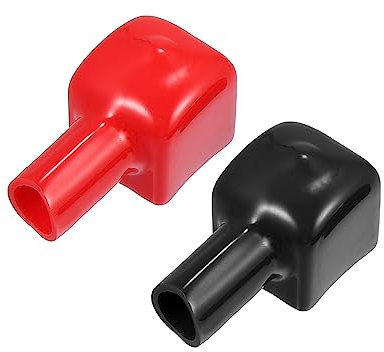 X AUTOHAUX 1 Pair Car Battery Terminal Insulation Covers, 15x14mm Red Black