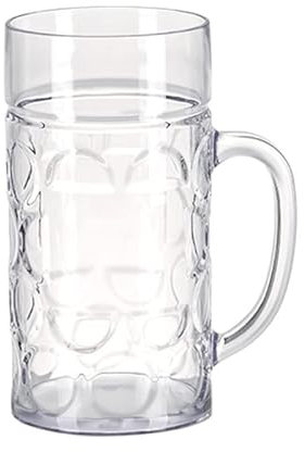 KLOVA Chope à bière en plastique incassable incassable - Pour club bar fête - Pour boissons froides - Réutilisable