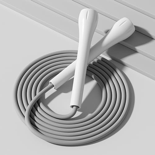 GIEEU Corda per saltare sportiva, regolabile, corda per saltare da corsa, impugnatura ergonomica antiscivolo, corda in silicone migliorata, adatta per bambini e adulti.