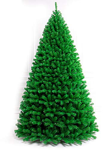 NAMUlA Hochwertiger, aufklappbarer, künstlicher Weihnachtsbaum mit geschmückten Bäumen im Ständer, Metallbeinen, unbeleuchtet, für traditionelle Dekorationen im Innenbereich, grün, 7,8 Fuß (240 cm)