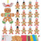 MONCAP 24 Stück Lebkuchenmann Bastelset Kinder Weihnachten Basteln Lebkuchenmann Kreativset Weihnachtsdeko zum Basteln Weihnachten Kunsthandwerk für Jungen Mädchen Weihnachtsbaum Winter Party Deko