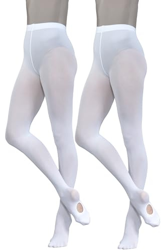 Silky Dance 2 Pairs Ballet Convertible Tights (Age 5-7) (White)