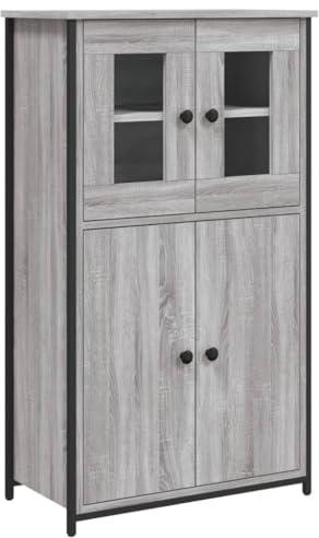 vidaXL Highboard Grau Sonoma 62x32x106,5 cm Holzwerkstoff