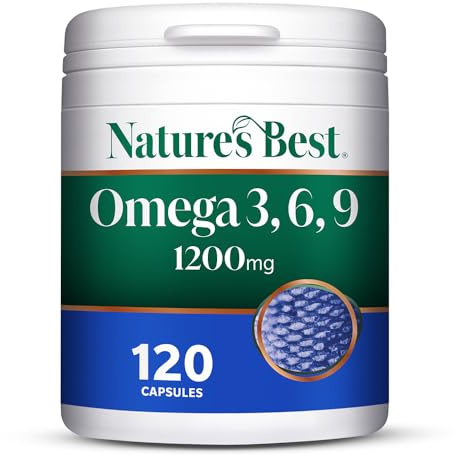 Nature's Best Omega 3, 6, 9 with Vitamin D3, 120 Capsules | EPA and DHA for Heart Health, Vitamin D3 for Immune, Bone and Muscle Support, Omega 3, 6 and 9