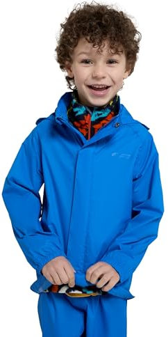 Mountain Warehouse Pakka Kids Waterproof Jacket - Wind Resistant, Lightweight,Breathable Rain Coat for Girls & Boys, Packaway Bag - For Rain, Autumn, Winter Cobalt Kids Size 3-4 Years