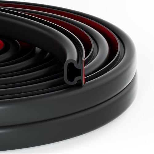 Joint Porte Fenetre Isolation et Phonique, Forme D Caoutchouc Joint de Porte, Autocollante Bande D'étanchéité Anti Froid Isolant Thermique, pour Joint porte entree, Fenetre (Noir, 10M)