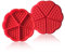 EUPSIIU 2 Piezas Molde de Silicona para Gofres Molde para Muffins de Panqueques de 5 Cavidades, Molde Gofres Silicona, Moldes Waffle para Tarta Muffin Cocina Herramientas Accesorios de Cocina (Rojo)