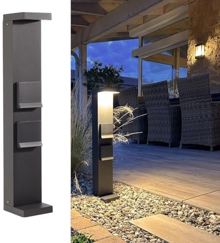 Deko-Light LERNA 600 Colonnina elettrica 2 prese corrente lampione palo LED 7W CCT 3000K 4000K IP65 luce giardino viale 230V 60cm, 733071