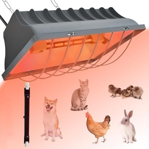 HEYOUTH Chauffant Poussin,Chauffage Pour Poulailler,Lampe Chauffante Pour Volaille,Thermostatique,Pour Bétail Poussins, canetons, cailles naissantes (175W)