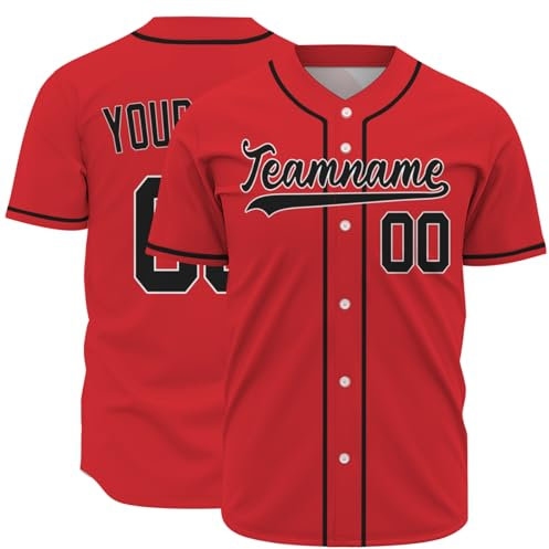 Benutzerdefinierte Baseball-Trikots, Personalisierte Baseball-Shirts, Individuelle Baseball-Shirts FüR MäNner, Druck-Namennummern (Polyester, color04)