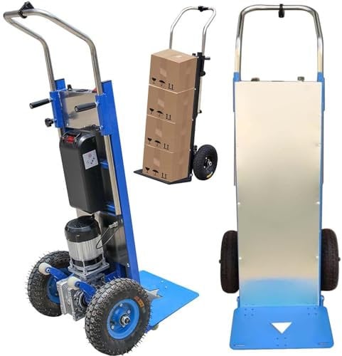MAYFABD Elektrischer Treppensteiger Handkarren Transportwagen mit 250Kg Traglast Robuster Treppensteiger Umzugswagen mit 36 Ah Li Batterie für Familienumzüge Lagerlogistik Verteilu,Blau